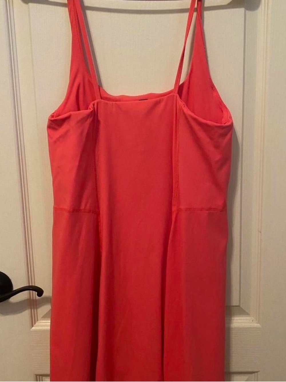 Coral Spaghetti-Strap Mini Tennis Dress